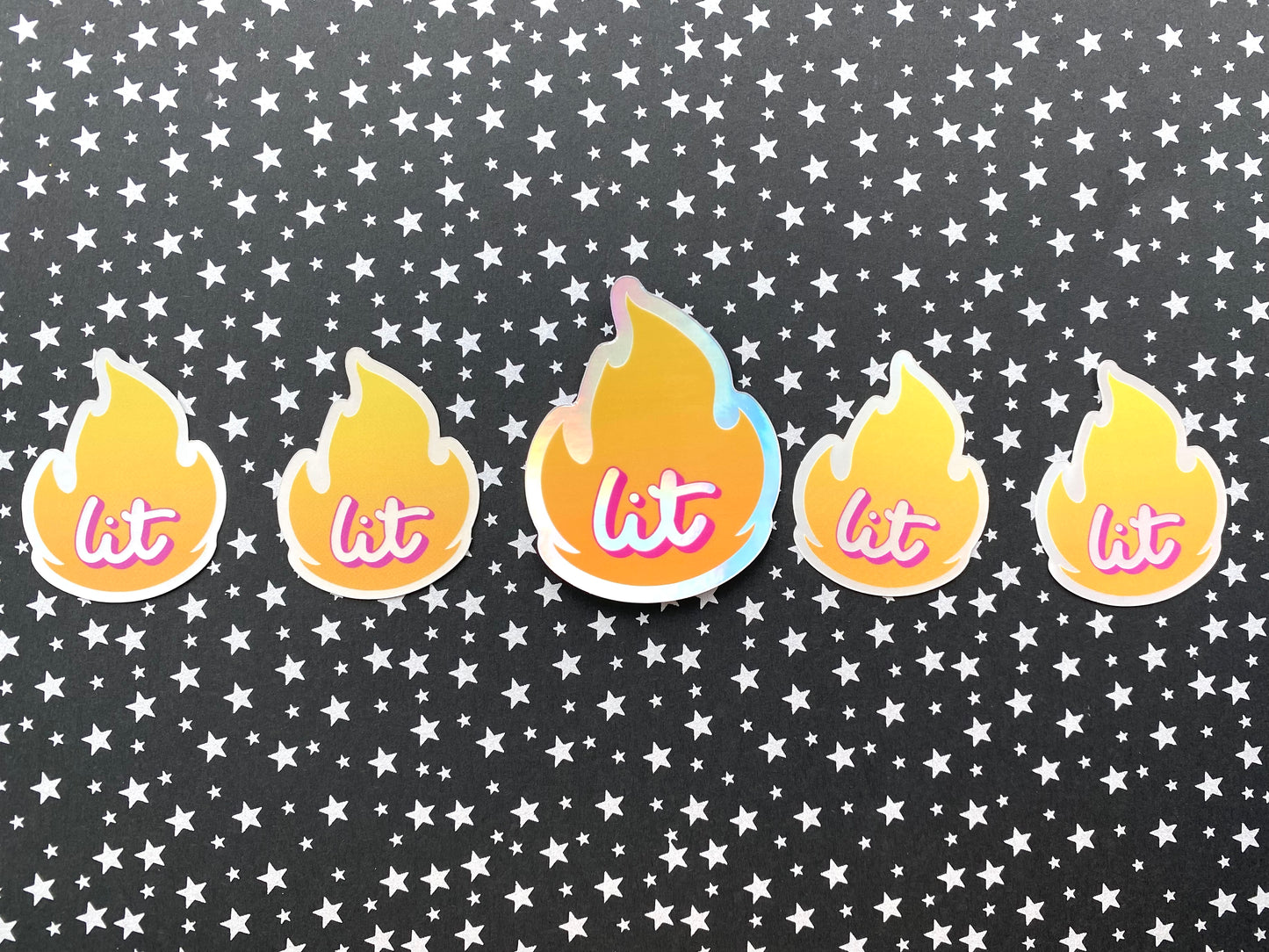 Lit Rainbow Holographic Vinyl Sticker