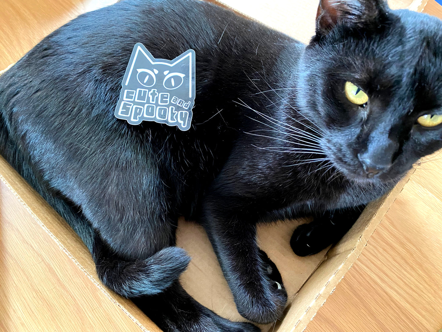 Cute and Spooky Cat Vinyl Sticker