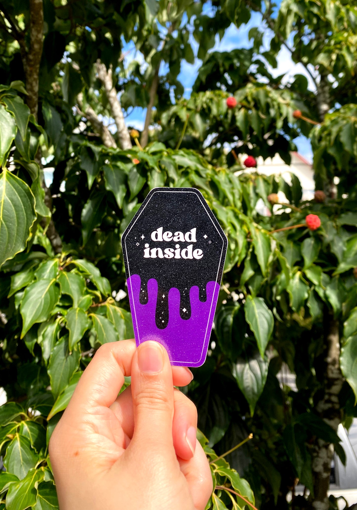 B-Grade Glitter Finish Dead Inside Vinyl Sticker