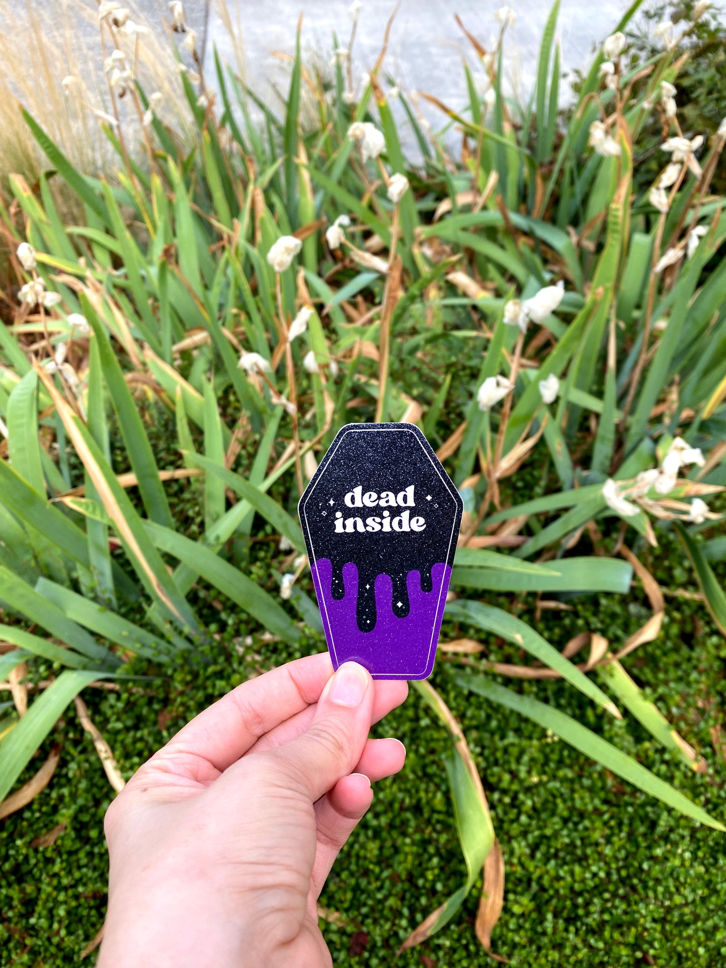 B-Grade Glitter Finish Dead Inside Vinyl Sticker