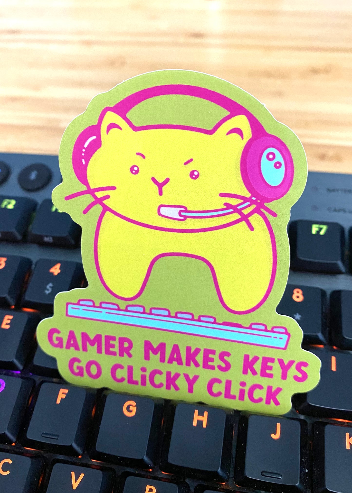 Gamer Cat Vinyl Sticker
