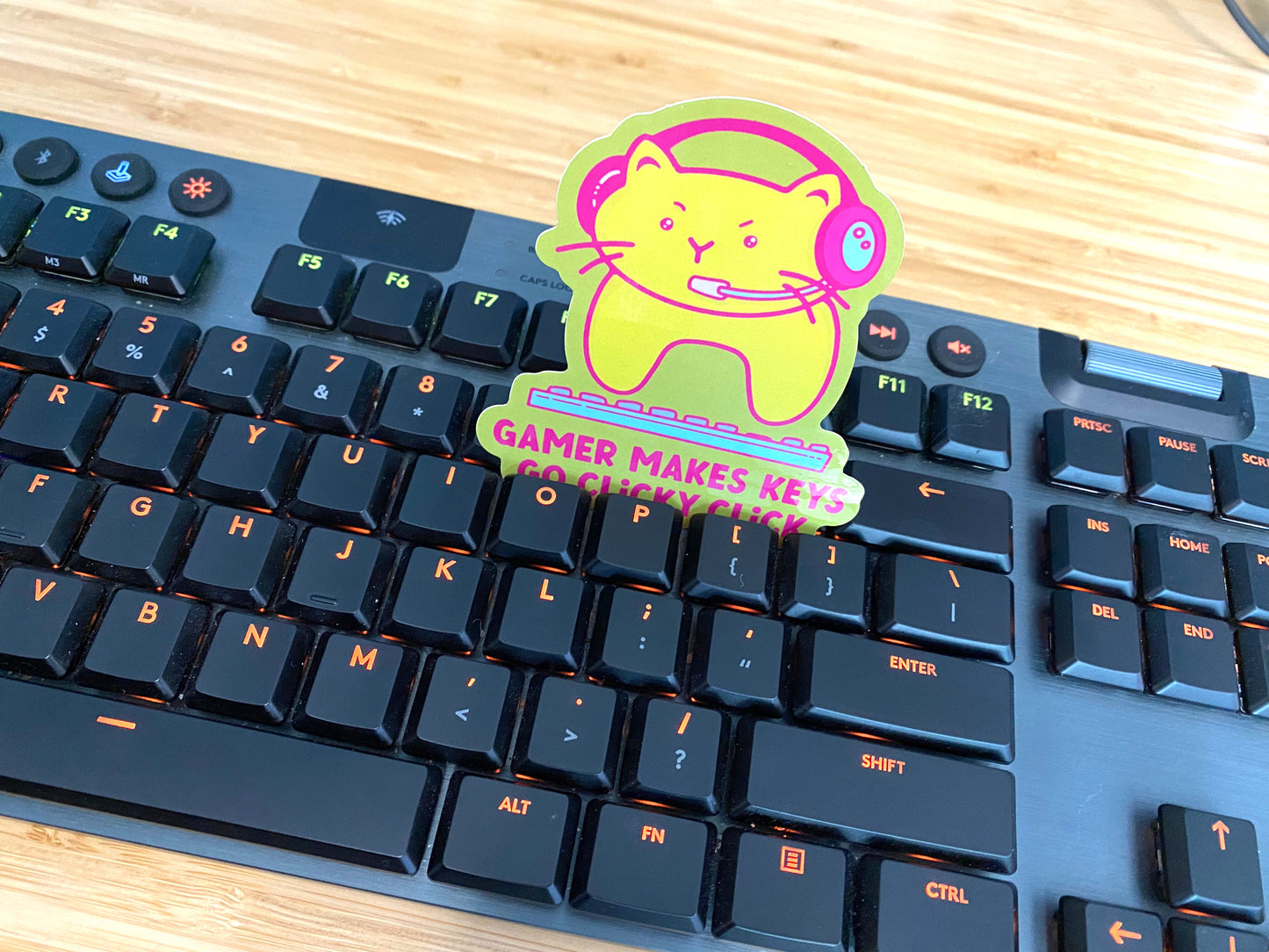 Gamer Cat Vinyl Sticker