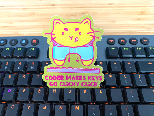 Coder Cat Vinyl Sticker