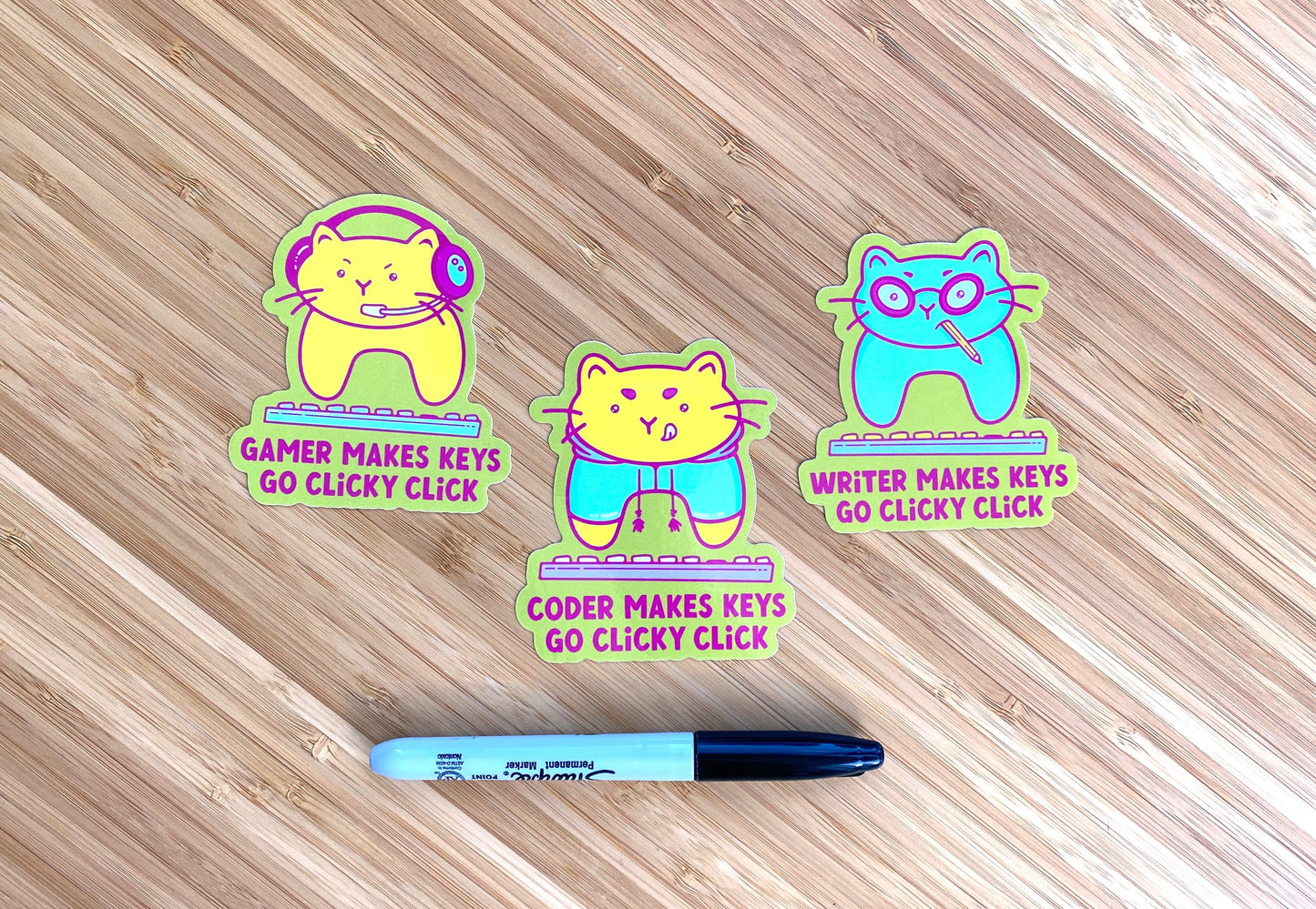 Writer Cat Vinyl Sticker