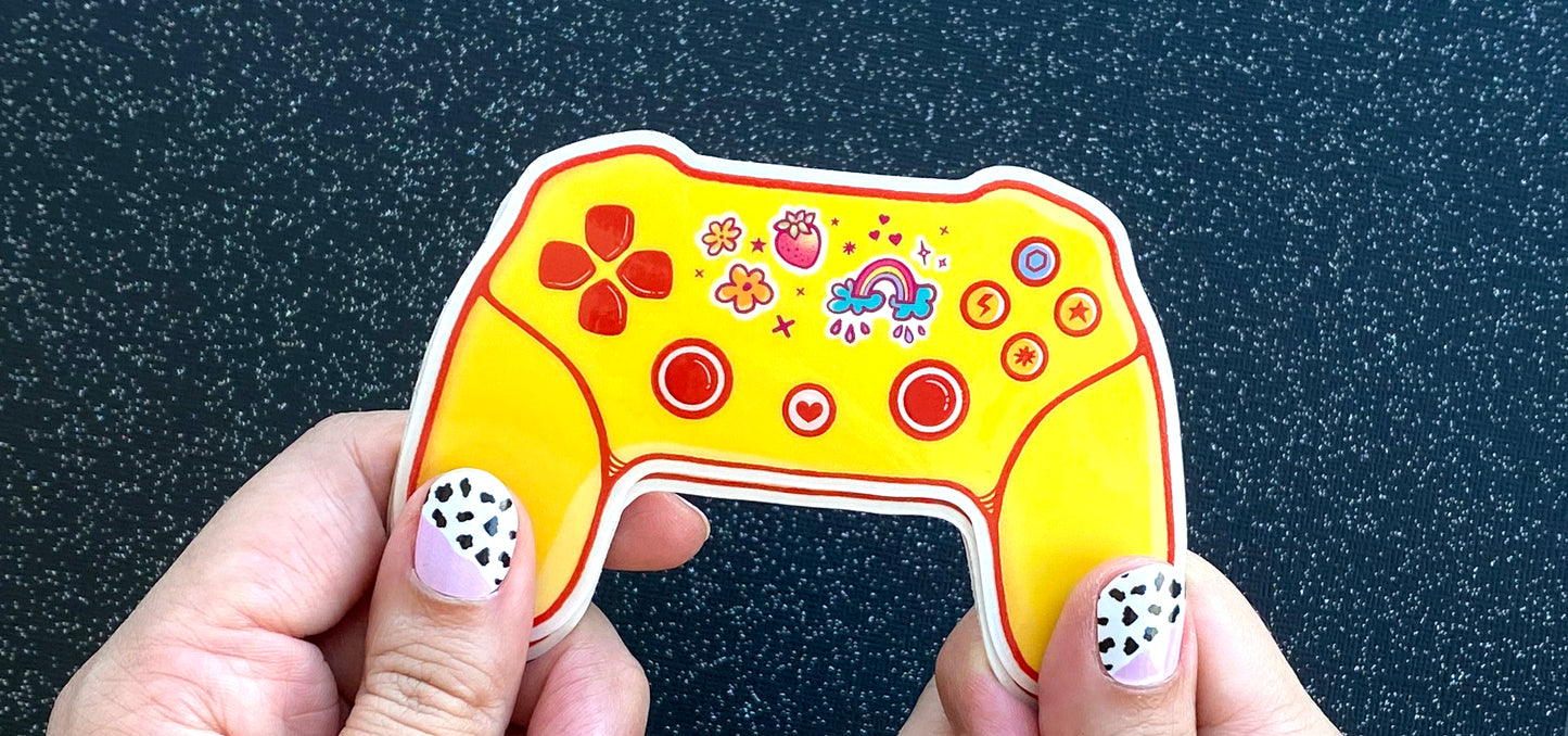 Cute Video Game Controller Transparent Vinyl Sticker