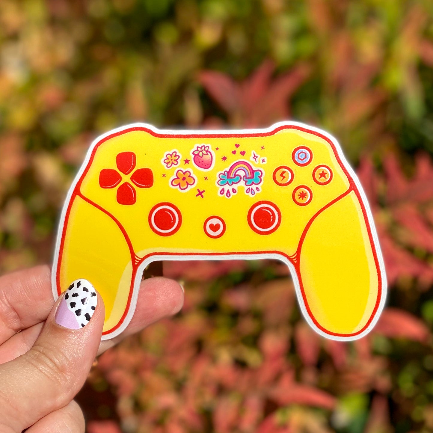 Cute Video Game Controller Transparent Vinyl Sticker
