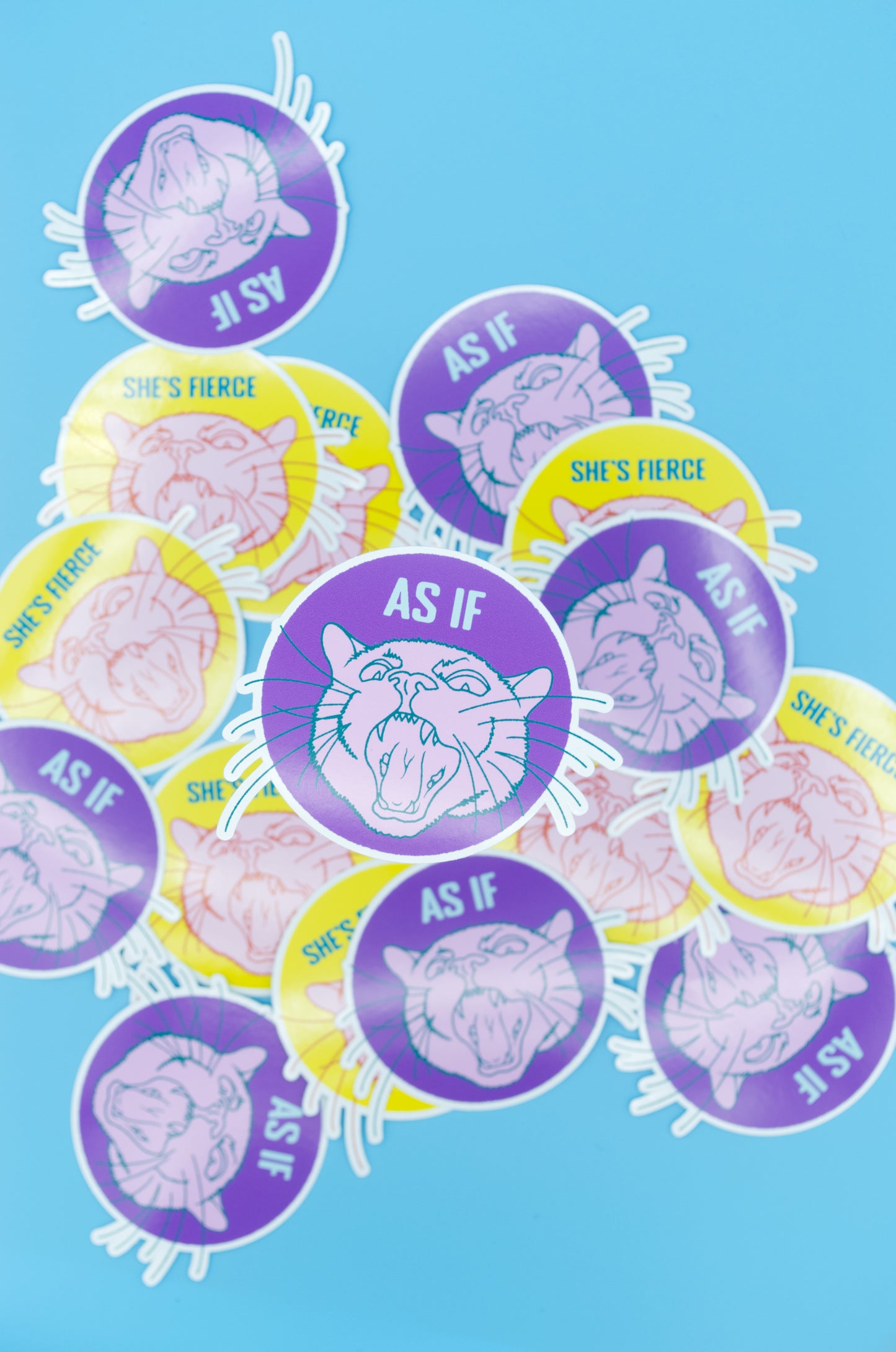 As If Mad Cat glossy vinyl sticker