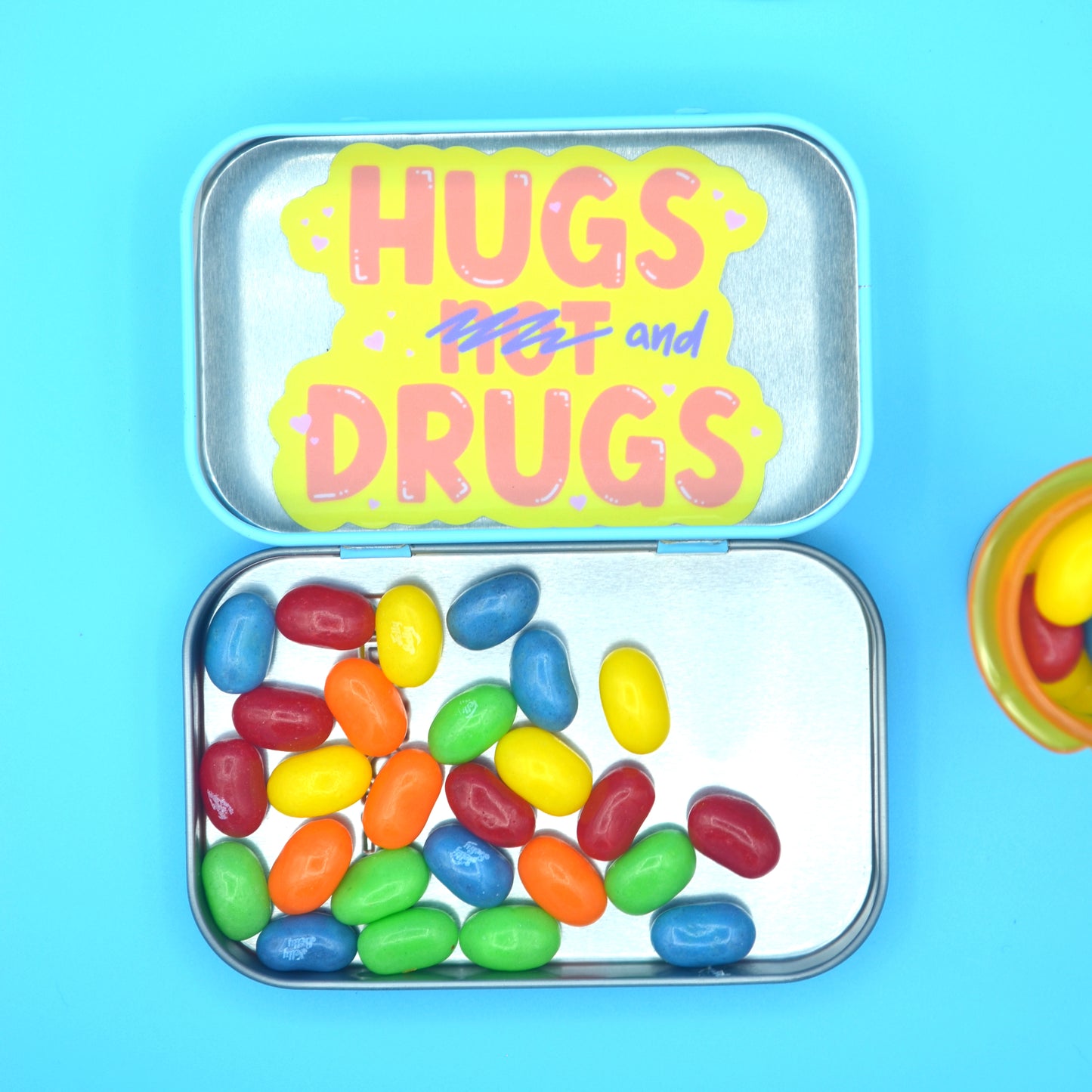 Hugs and Drugs glossy vinyl sticker