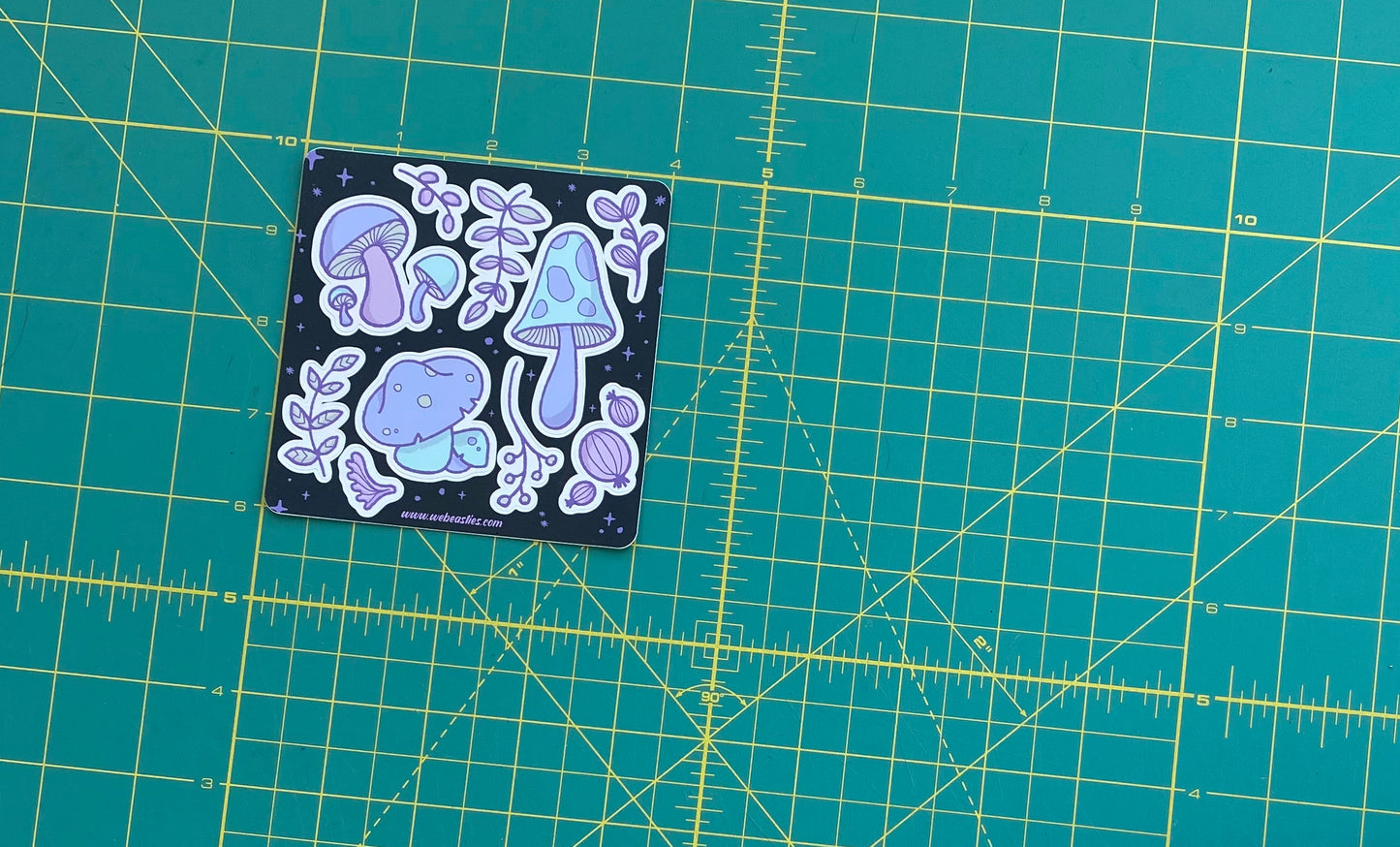 Purple Mushrooms and Plants Autumn Vibes Sticker Sheet