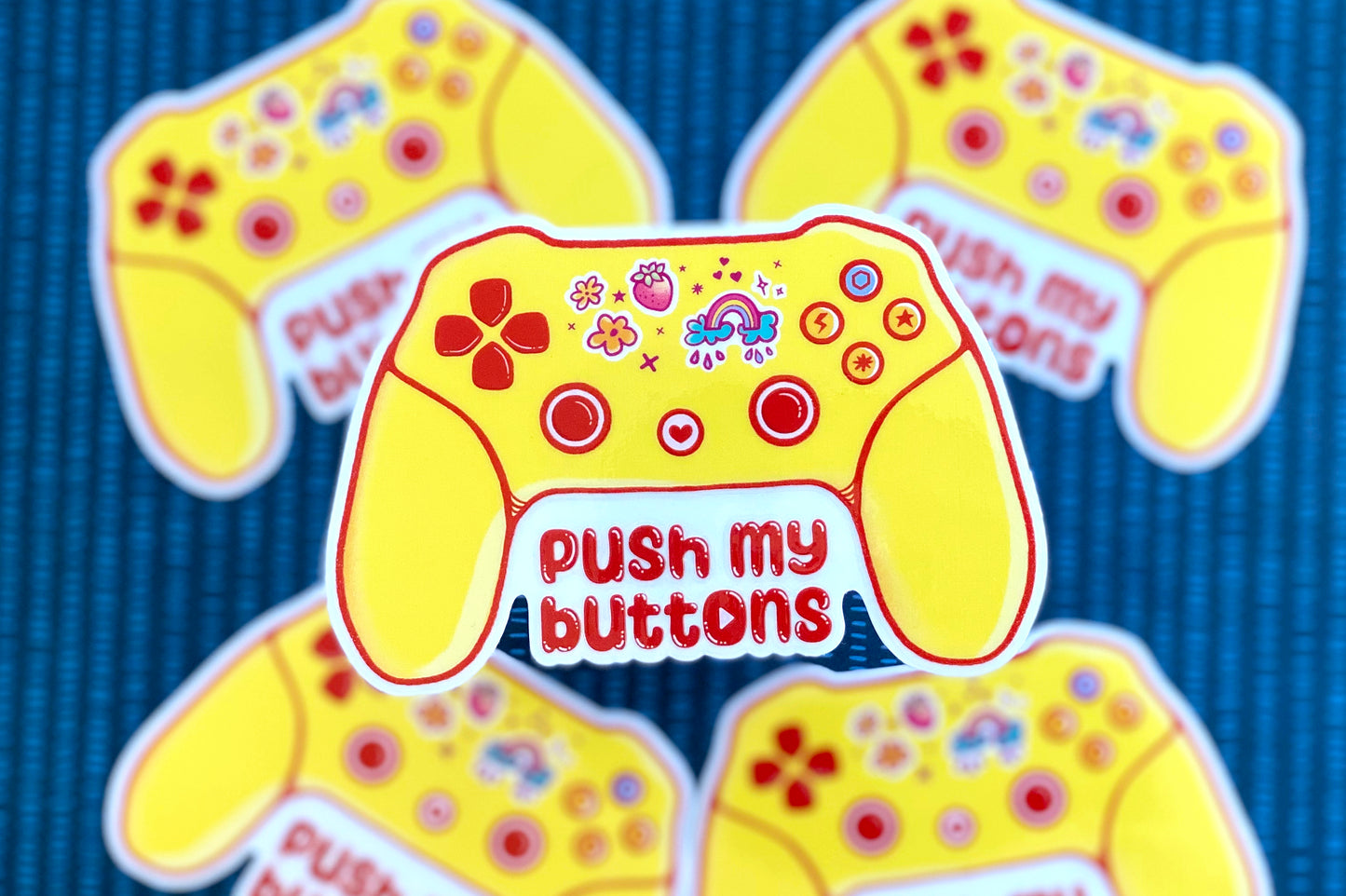 Push My buttons Cute Video Game Controller Transparent Vinyl Sticker