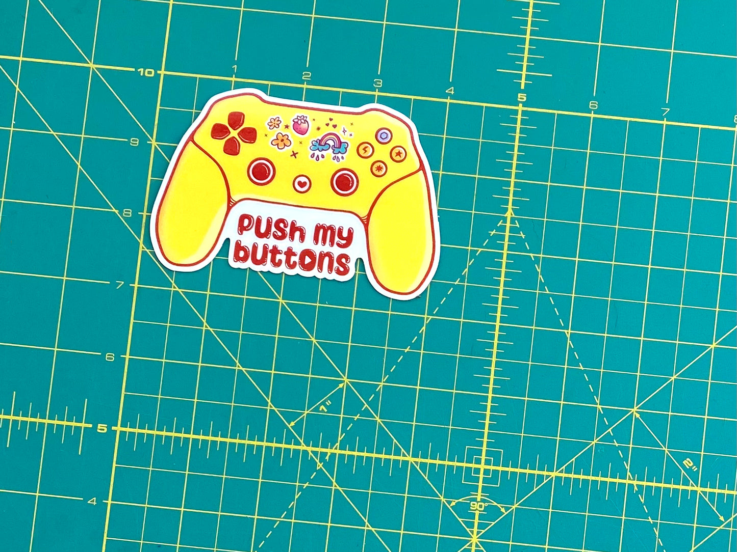 Push My buttons Cute Video Game Controller Transparent Vinyl Sticker