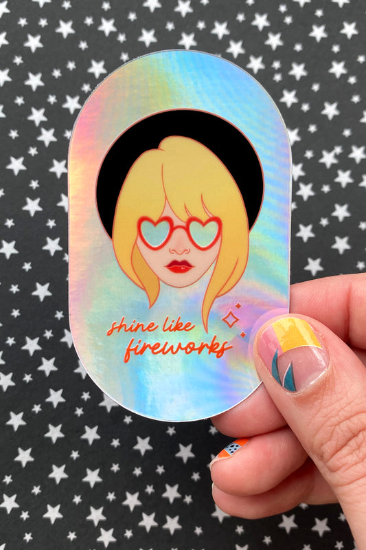 Taylor Swift Shine Like Fireworks Holographic Vinyl Sticker