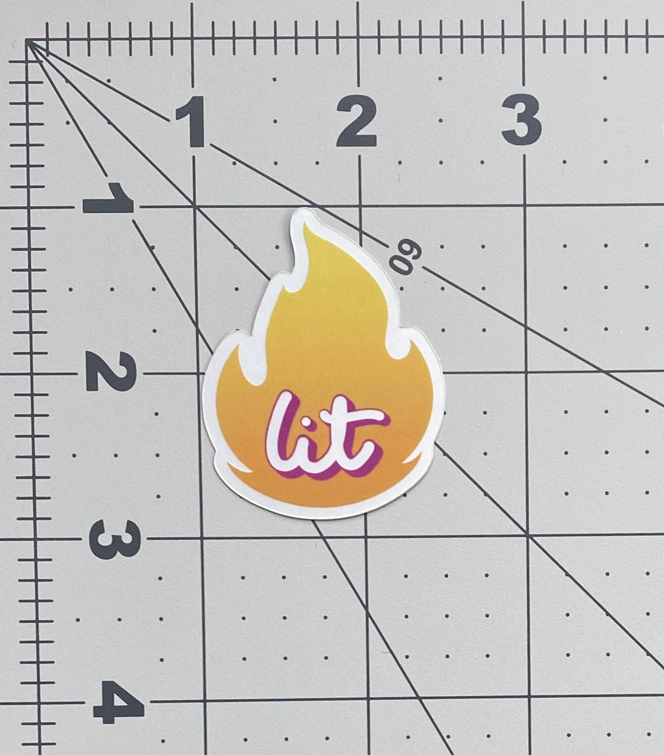 Mini Lit Metallic Vinyl Sticker