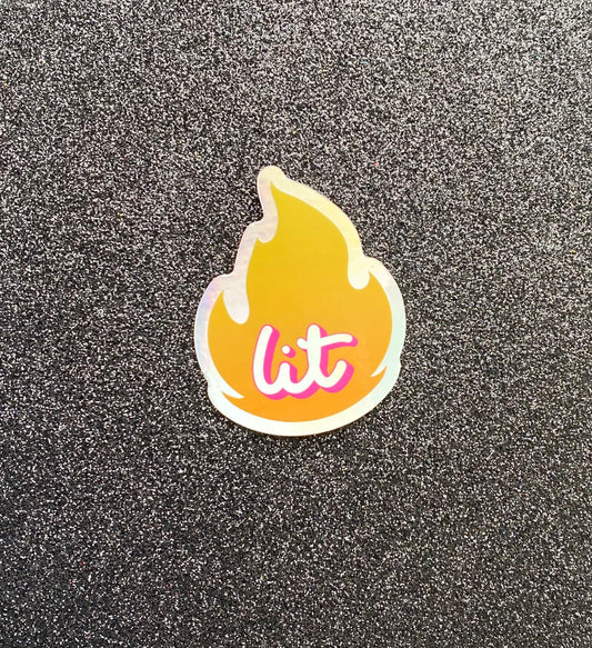 Mini Lit Metallic Vinyl Sticker
