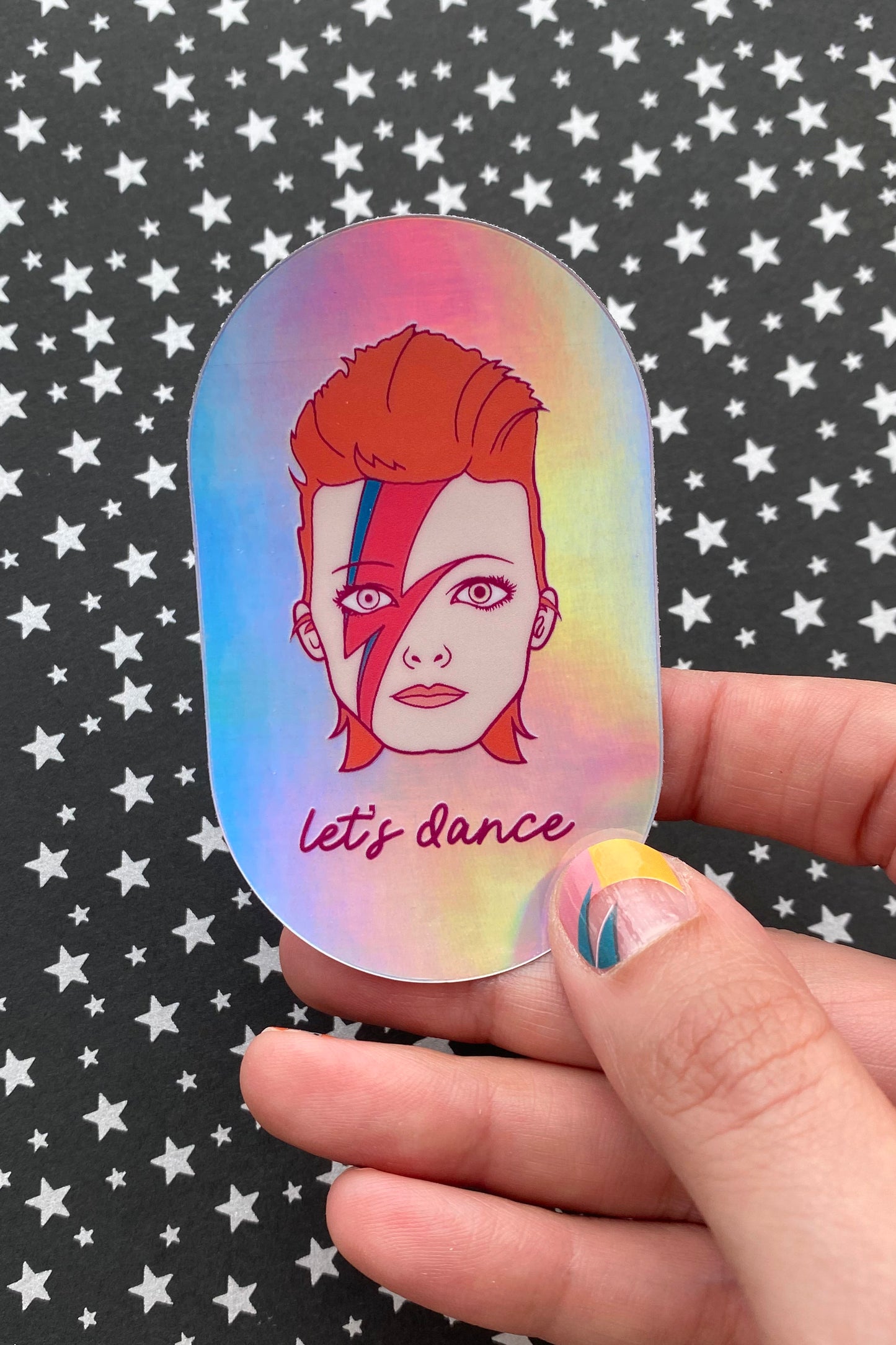 David Bowie Let’s Dance Holographic Sticker