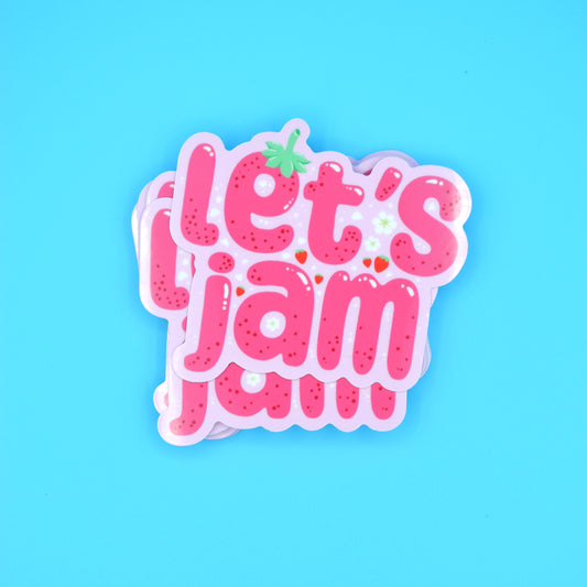 Let's Jam glossy vinyl sticker