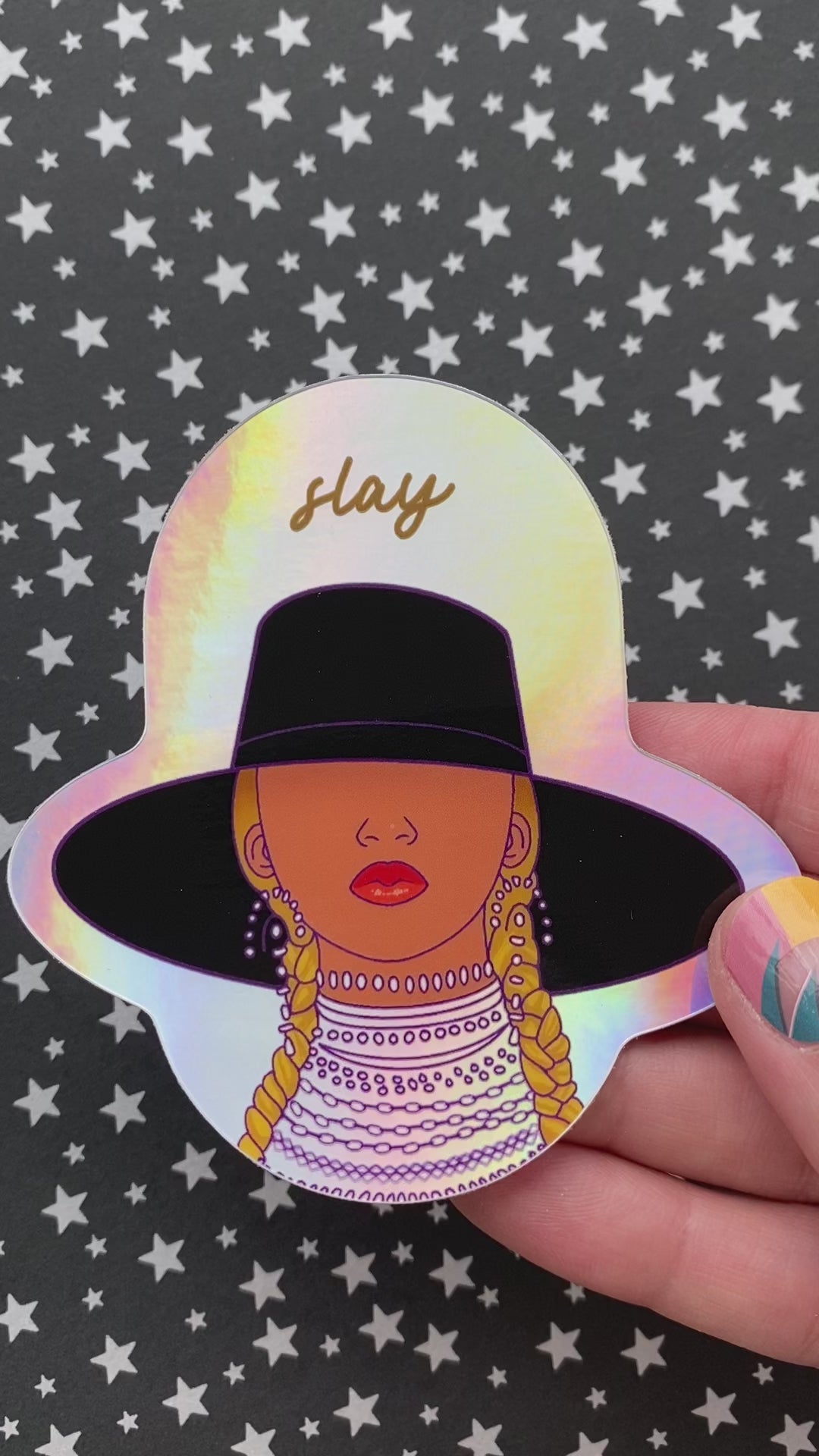 Beyoncé I Slay Holographic Vinyl Sticker – We Beasties