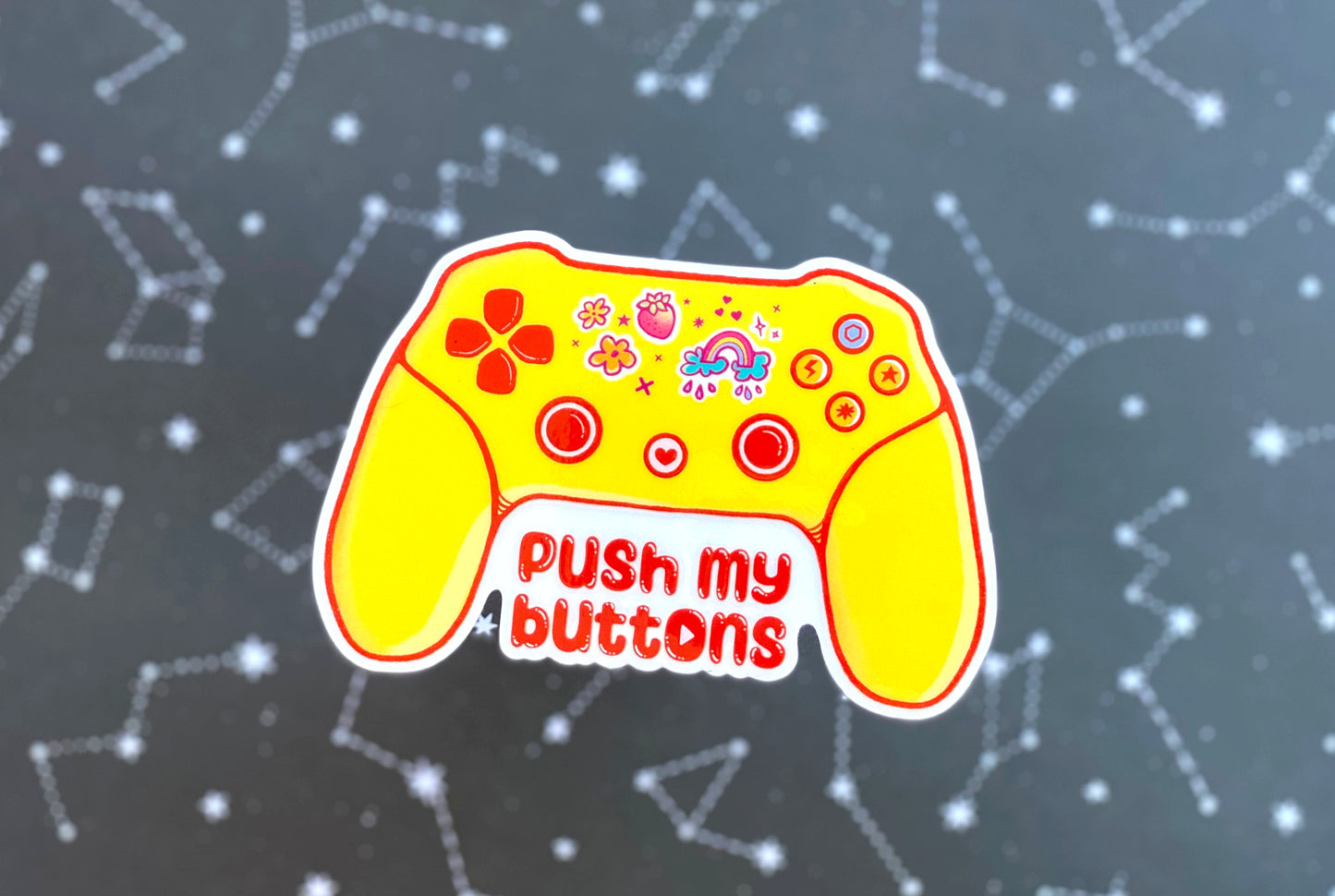 Push My buttons Cute Video Game Controller Transparent Vinyl Sticker