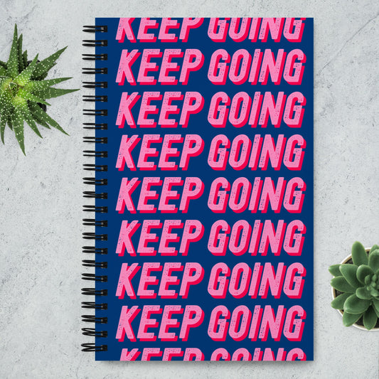 Keep Going dotted spiral notebook
